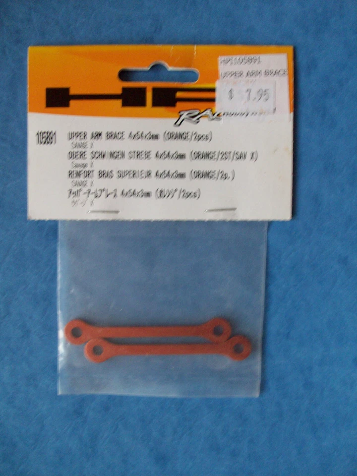 GENUINE HPI 105891 UPPER ARM BRACE 4 X 54 X 3MM ORANGE SAVAGE X #105891 NIP - Image 1 of 1