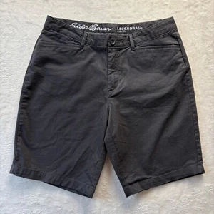 Eddie Bauer Shorts Women Sz 10 Curvy Gray Chino Stretch 9.5" Inseam - Imagen 1 de 13