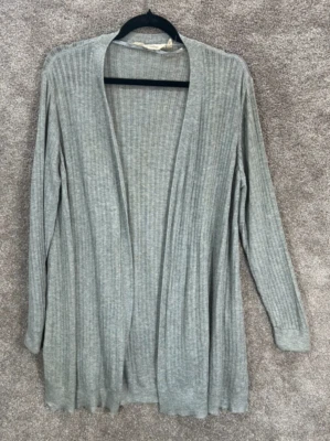 Cárdigan Soft Surroundings para mujer grande pequeño gris frente abierto suéter Foto 1 de 4