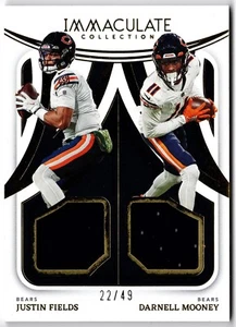 2022 Immaculate Collection Dual Jerseys JUSTIN FIELDS DARNELL MOONEY IDJ-CHI /49 - Picture 1 of 1