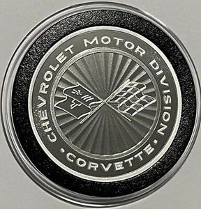 Chevrolet Motor Division Corvette Racing Coin 1 Troy Oz .999 Fine Silver Round - Picture 1 of 10