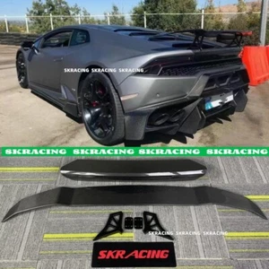 For Lamborghini Huracan LP580 LP610 Carbon Rear Spoiler Wing Dry Carbon Base Set - Picture 1 of 21