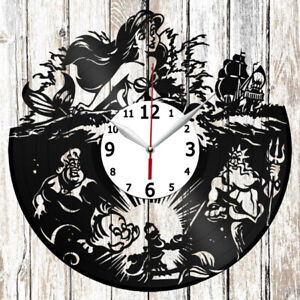 The Little Mermaid Vinyl Record Wall Clock Handmade Decor Original Gift 4153