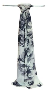 Brandneu schwarz & weiß bedruckt Damen/Damen Frühling/Sommer große Schals/Stolen - Bild 1 von 2