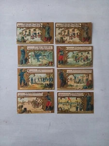 CHOCOLATE GROUNDARD 7+1 chromos Litho Belleville Paris Chansons Militaria Dorées  - Picture 1 of 10