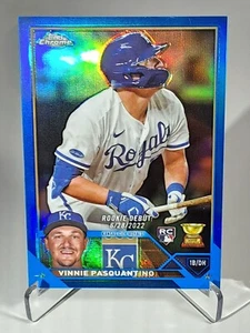 2023 Topps Chrome Update VINNIE PASQUANTINO Rookie Blue Refractor 89/150 Royals - Bild 1 von 3