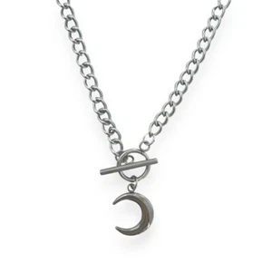 Moon Pendant Necklace for Men Women Streetwear Punk Hip Hop Unisex Style - Picture 1 of 7