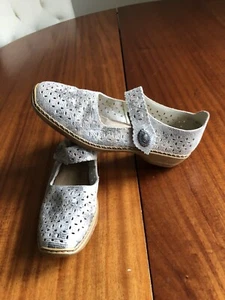 Rieker Anti-stress  Doris 66Mary Jane Comfort Shoes Beige Perforated 42 Us 10 - Picture 1 of 6