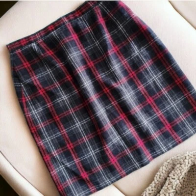 Casual Corner Annex Plaid Pencil Skirt Womens 10 Black Red Gray Above Knee  - Image 1 of 4