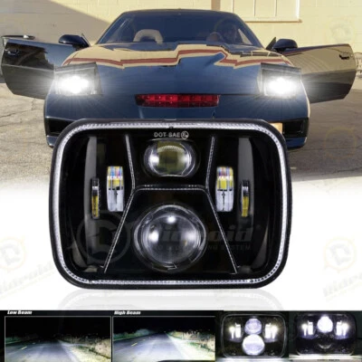 Rectangular 5x7 7x6" LED Headlight High/Low Beam For Pontiac Firebird 1982-1990 - Image 1 of 4