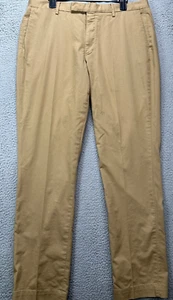 Polo Ralph Lauren Pants Mens 36X34 Tan Khakis Stretch Straight Fit Flat Front - Picture 1 of 11