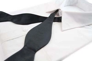 Mens Black Self Tie Bow Tie - Picture 1 of 4