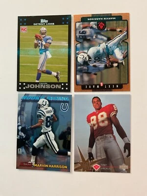 NFL Calvin Johnson, Marvin Harrison, T Gonzalez, B Franks PSA 9 - Image 1 of 4