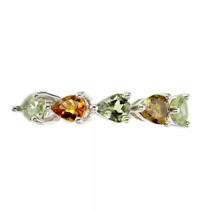 Anillo De Perlas De Turmalina Multicolor De Plata 925 5x4mm Talla 7 - Imagen 1 de 10
