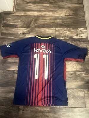 Nike Dri Fit Barcelona FC T Shirt Kids Size XL Football Soccer Top Number 11 251 - Image 1 of 4