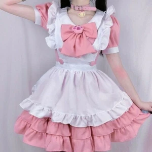 Lolita Dress Maid Costume Ruffle Frill Apron Waitress Fancy Japanese Cosplay New - Picture 1 of 14