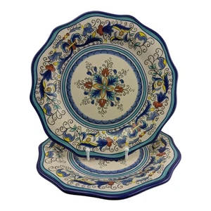 2er Set Pier 1 San Marino handbemalt Steingut 11" Essteller EUC - Bild 1 von 5