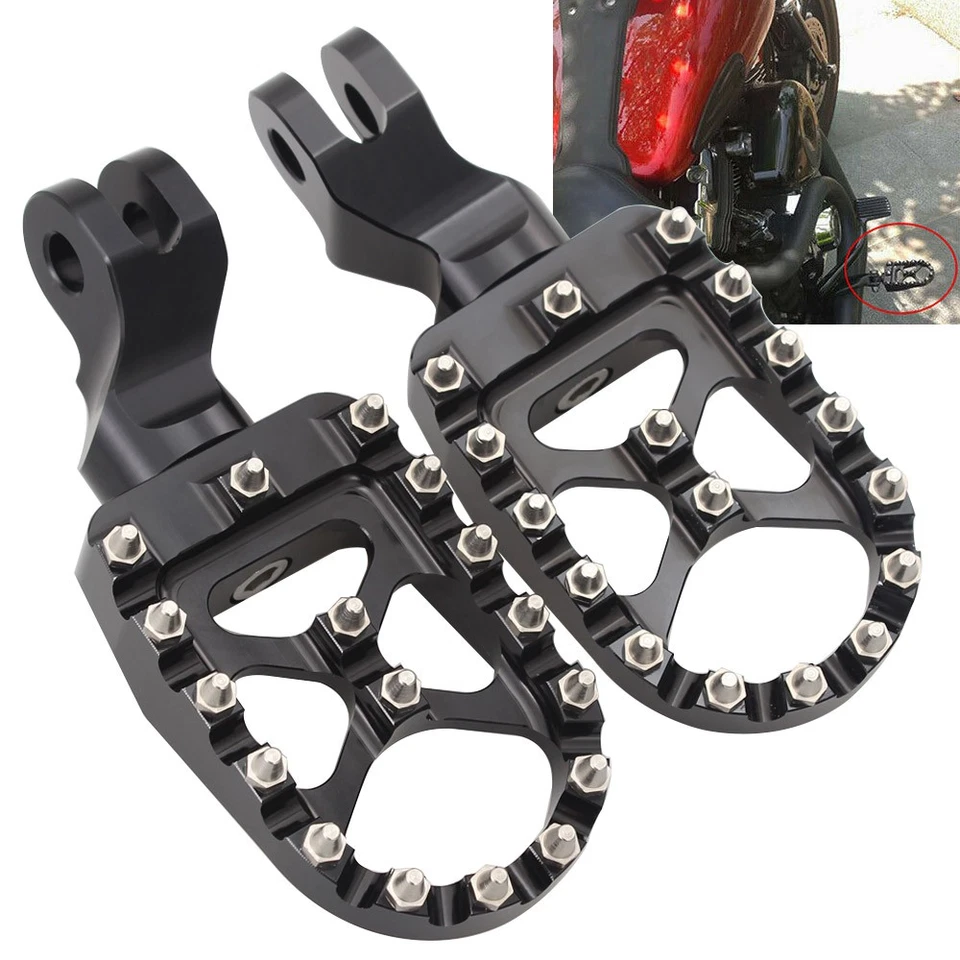 Front Driver MX Style Wide Foot Pegs Footrests For Triumph Bonneville T100 01-15 - Image 1 of 4