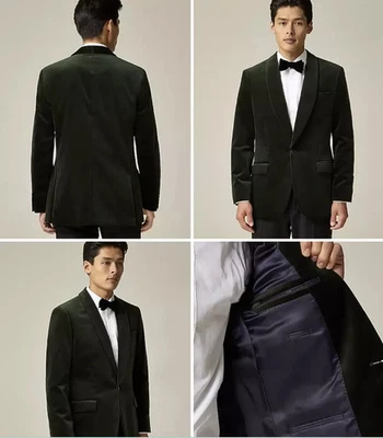 Новый с Ярлыками J.CREW Ludlow blazer бархата темно-зеленый 38r шаль смокинг костюм куртка $298 - Изображение 1 из 4