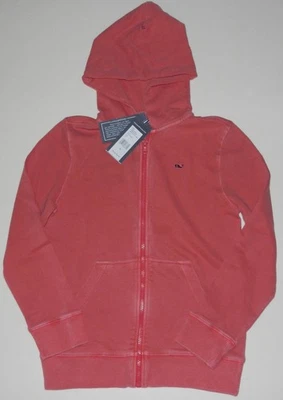 NWT VINEYARD VINES BOYS M SURFSIDE FULL ZIP HOODIE SAILORS RED SRP $58 - Image 1 of 4