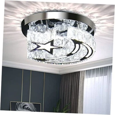 LED Chandelier Crystal Ceiling Light Modern Chandeliers Star Chrome-Cool white - Image 1 of 4
