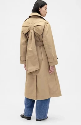 Sandy Liang Gap Bow Trench Coat Khaki Tan S/M NWT AUTHENTIC FAST SHIP TIKTOK - Image 1 of 4