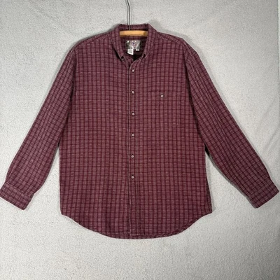 Territory Ahead Flannel Shirt Men’s Size L Burgundy White Textured - Image 1 of 4