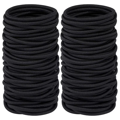 Hair Ties for Thick Hair, Black Hair Ties Ponytail Holders Men women girls 100pc - Image 1 of 4
