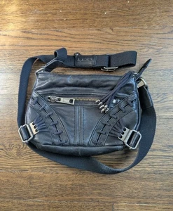 Bolso Bandolera/Cartera Raro L.A.M.B Gwen Stefani Cuero Negro Y2K - Imagen 1 de 5
