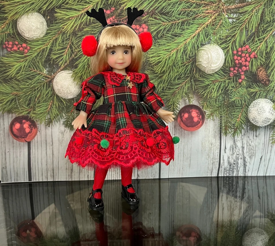 Vestido de Natal (apenas) para 8" Heartstring/Pequeno charmoso, mini boneca Paola Reina - Imagem 1 de 4