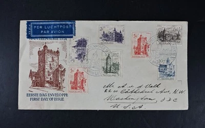 1951 Netherlands FDC Scott # B224-B228 Used Stamps on Cover Dutch to USA - Image 1 of 2