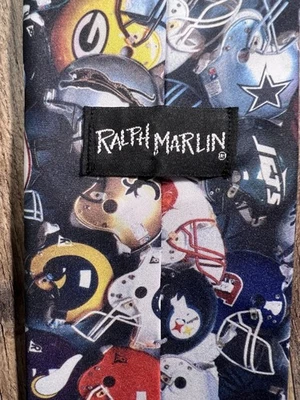 Corbata vintage de los 90 Ralph Marlin cascos de fútbol americano equipos de la NFL corbata para hombre 1995. Foto 1 de 4