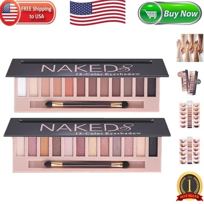 Highly Pigmented Makeup Nude Colors Eyeshadow Set - Blendable Shimmer & Matte - Image 1 of 4