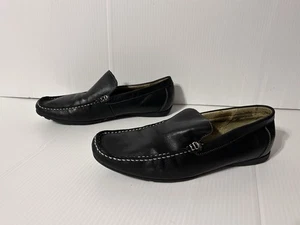 Aston Grey #410002 Turner Black Leather Slip-on Loafer Shoe Men Size 9 - Picture 1 of 8