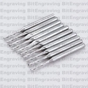 10x 1/8'' 3.175mm HQ Engraving Two Double Flute Spiral Bit 1.5mm x 7mm - Picture 1 of 1