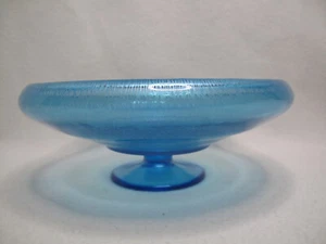 CUENCO CON PATAS DE VIDRIO ELÁSTICO IRIDISCENTE AZUL FENTON Celeste de colección 8 pulgadas - Imagen 1 de 8