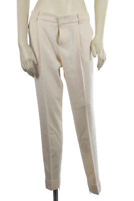 Gucci Ivory Wool Pleated Business Skinny Leg Dress Pants With Zipper  Size 40 - Image 1 of 4