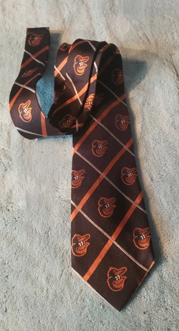 Baltimore Orioles Mens Necktie Officially Licensed MLB Baseball Black Neck Tie Cover