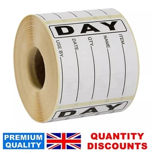 Food Hygiene Day Dot Food Labels Best Before Labels Roll of 500 labels Black - Picture 1 of 12