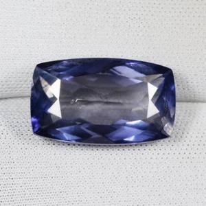 9.66 ct TOP LUSTER NICE PURPLE BLUE 100% NATURAL IOLITE CUSHION See Vdo 5397 DB - Picture 1 of 2