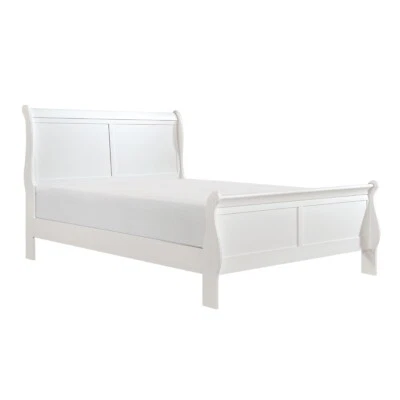 WHITE LOUIS PHILIPPE QUEEN SLEIGH BED BEDROOM FURNITURE - Image 1 of 2