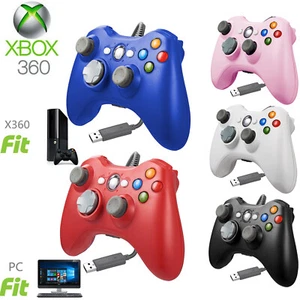 Wired USB Game Controller Gamepad Joystick For Microsoft Xbox 360 & PC 6 Colors - Picture 1 of 42