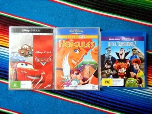✺New✺ PIXAR CARS + HOTEL TRANSYLVANIA 2 + HERCULES DVD Blu-Ray Kids Lot REGION 4 - Picture 1 of 3