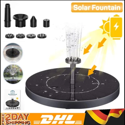 1.5W Solar Teichpumpe Solarpumpe Brunnenpumpe Gartenbrunnen Miniteich Brunnen DE - Bild 1 von 4