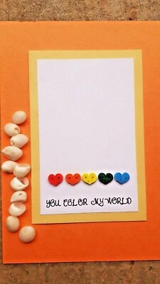 Paper Quilling Handmade Red Yalow Green Blue Orange Birthday Greeting Card Lover - Image 1 of 4