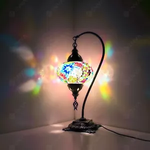 Lámpara de escritorio cisne de mesa de mosaico turco marroquí luz globo grande - Imagen 1 de 9