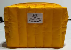 Sol De Janerio Yellow/Orange Puffer Quilted Cosmetic Bag NEW - Picture 1 of 8