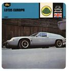 Lotus Europa - GT / Production Car Edito Service SA Auto Rally Card