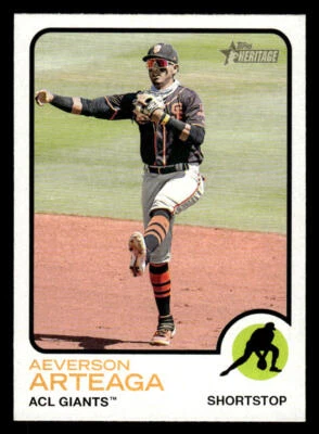 2022 Topps Heritage Minor League #58 Aeverson Arteaga Card ACL Giants - Image 1 of 2
