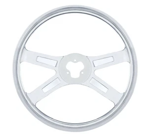 18" Stainless Steel Highly Polished Mirror Steering Wheel - Picture 1 of 2